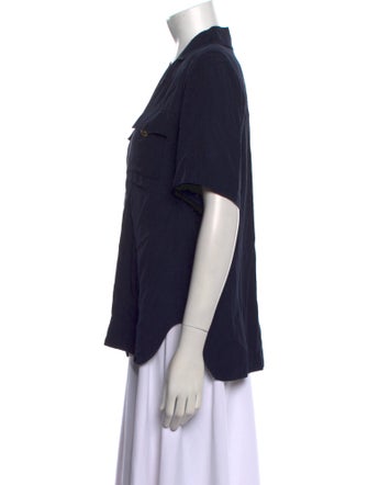 Ganni Short Sleeve Button-Up Top