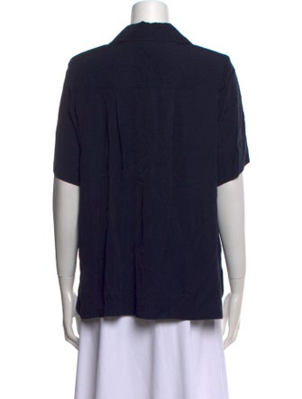 Ganni Short Sleeve Button-Up Top