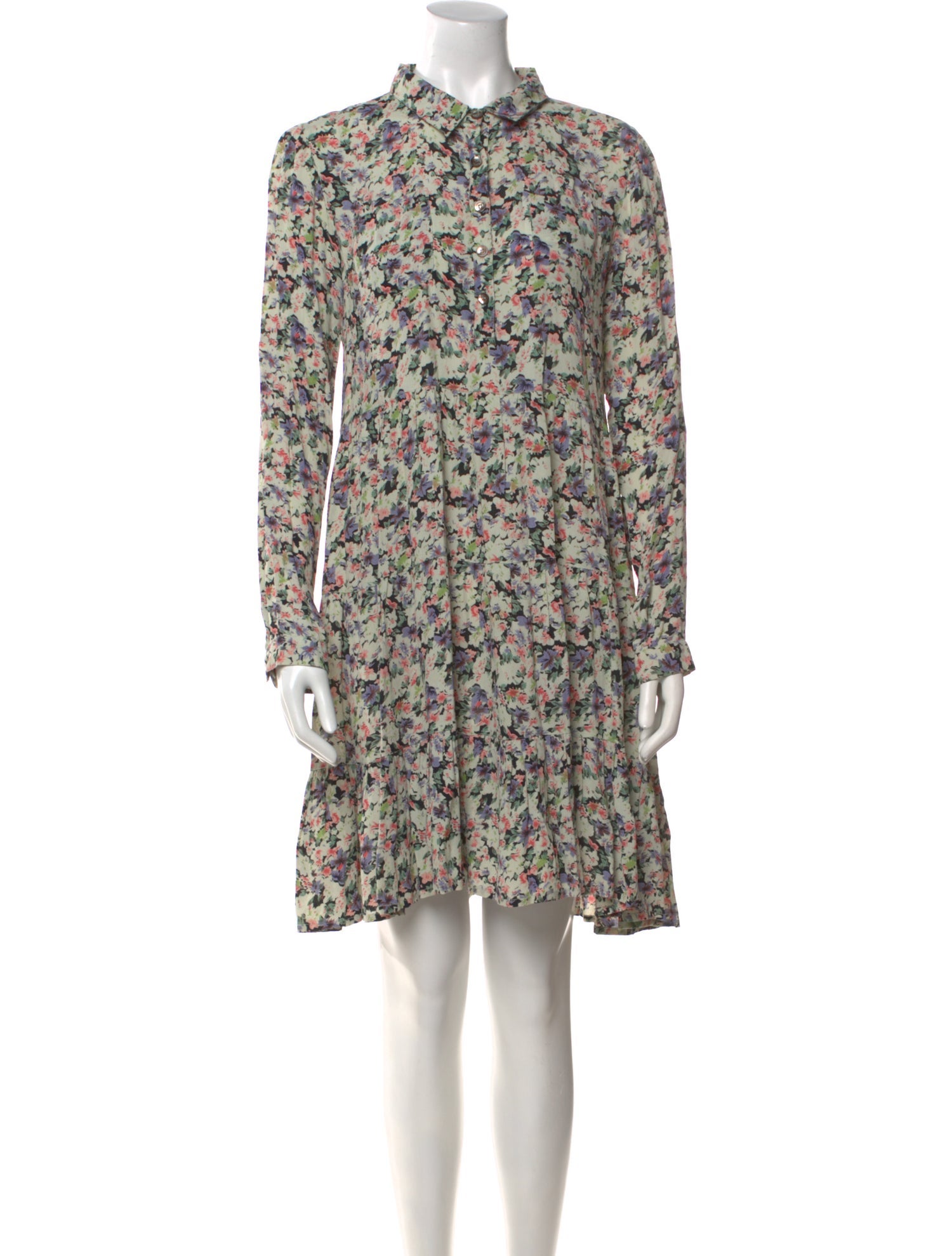 Ganni Floral Print Knee-Length Dress