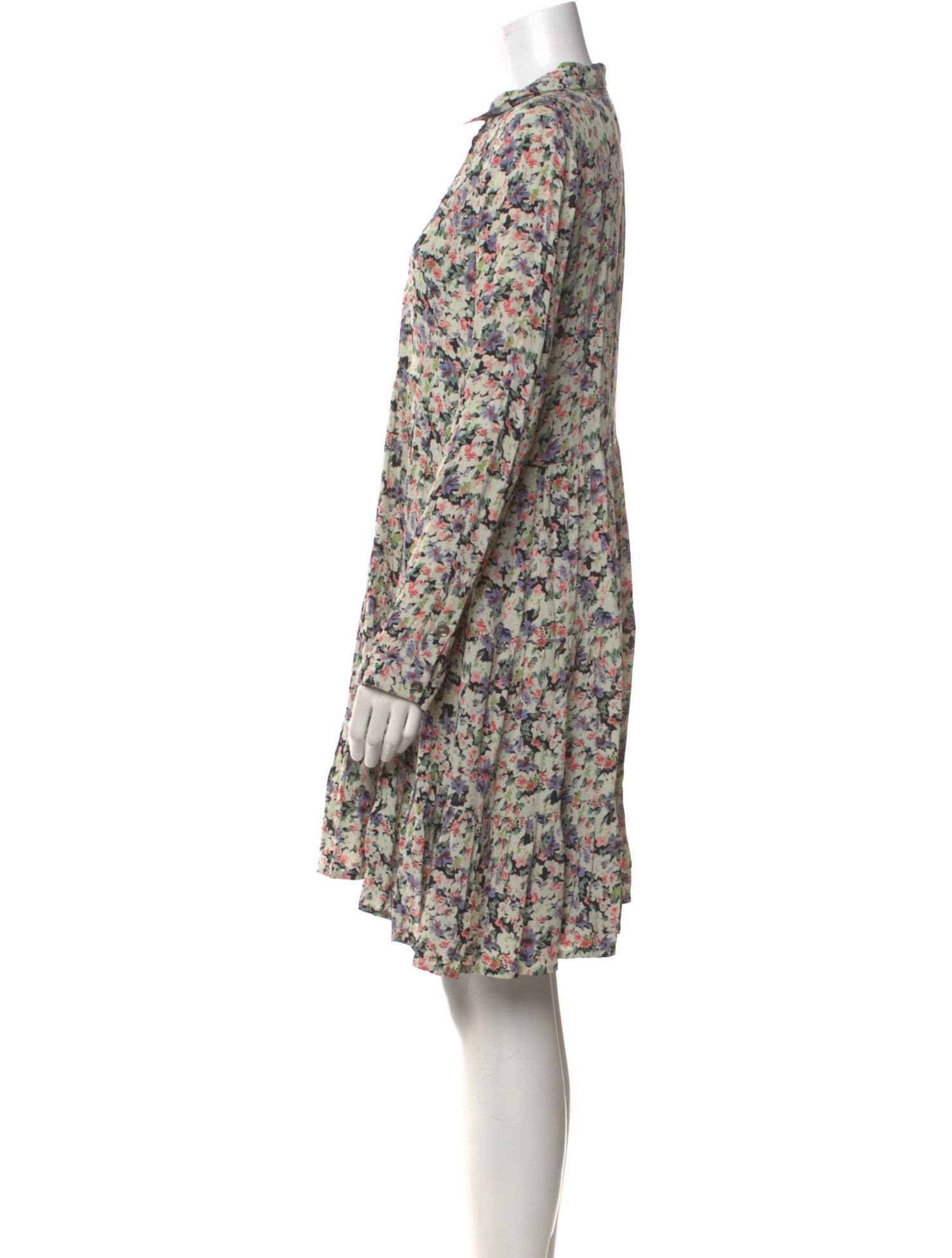 Ganni Floral Print Knee-Length Dress