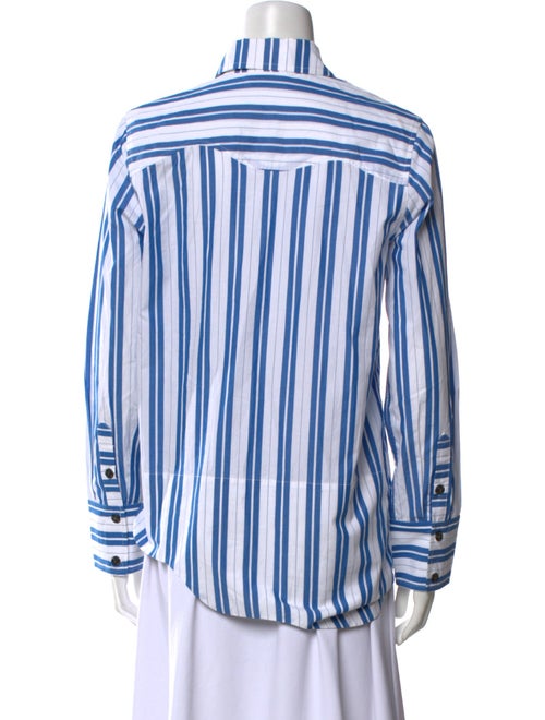Ganni Striped Long Sleeve Button-Up Top