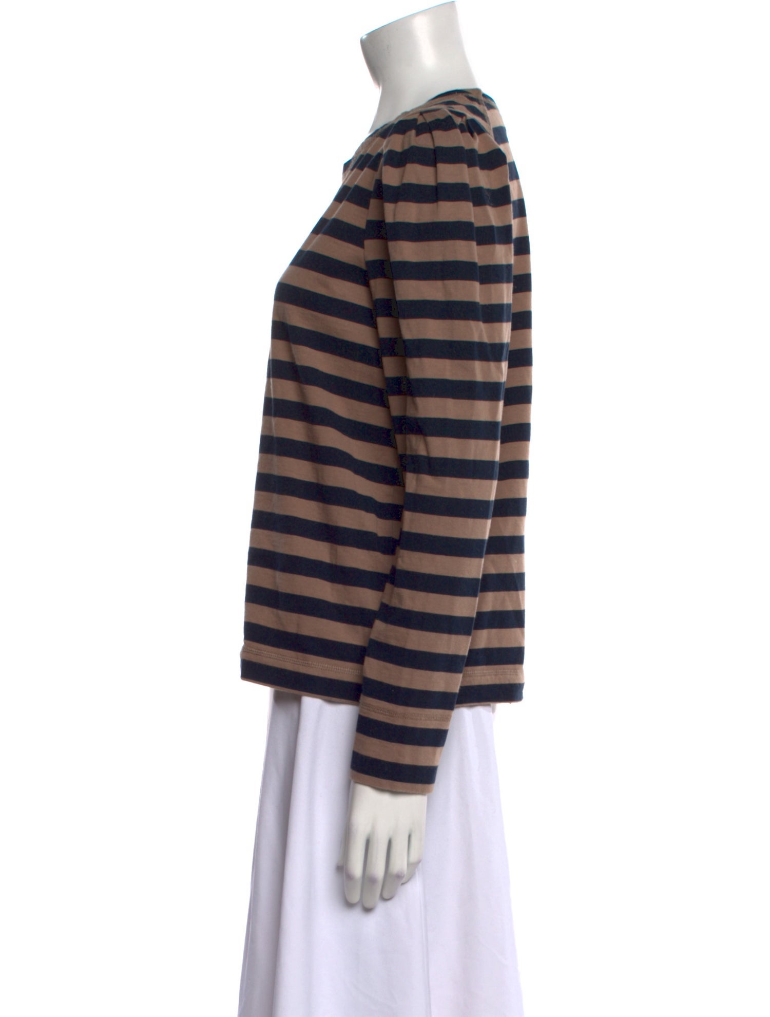 Ganni Striped Crew Neck Top