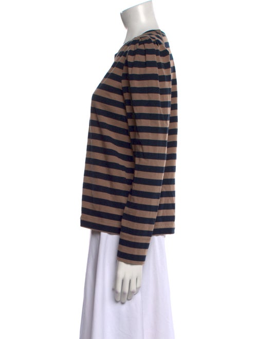 Ganni Striped Crew Neck Top