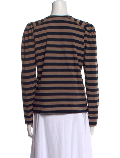 Ganni Striped Crew Neck Top