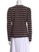 Ganni Striped Crew Neck Top