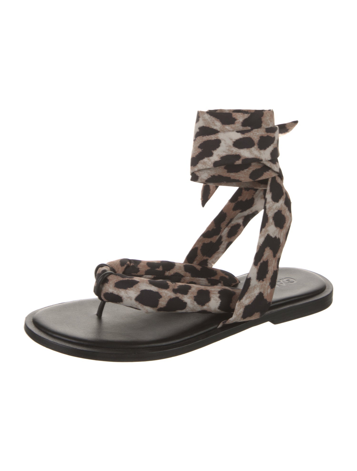 Ganni Animal Print Gladiator Sandals