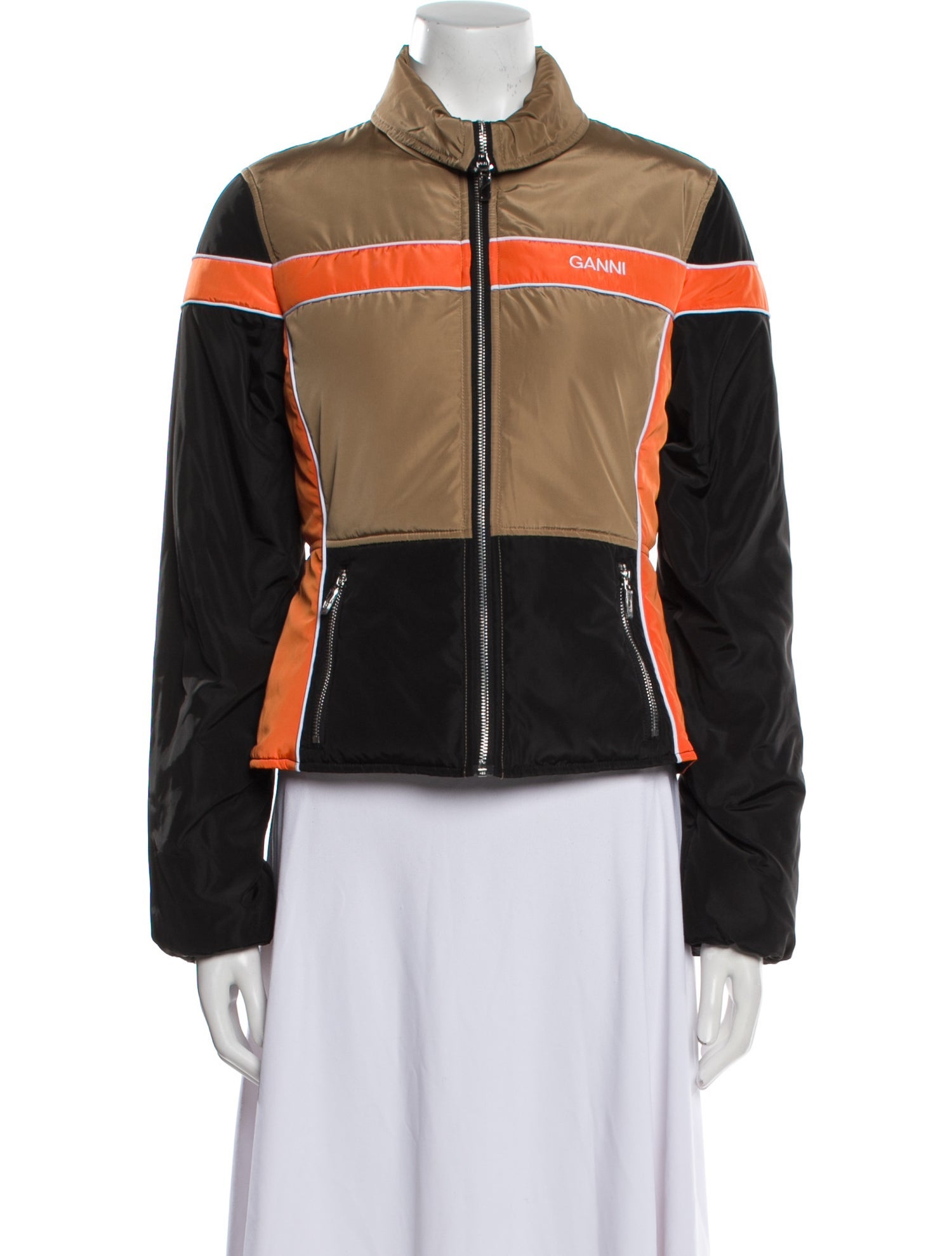 Ganni Colorblock Pattern Denim Jacket