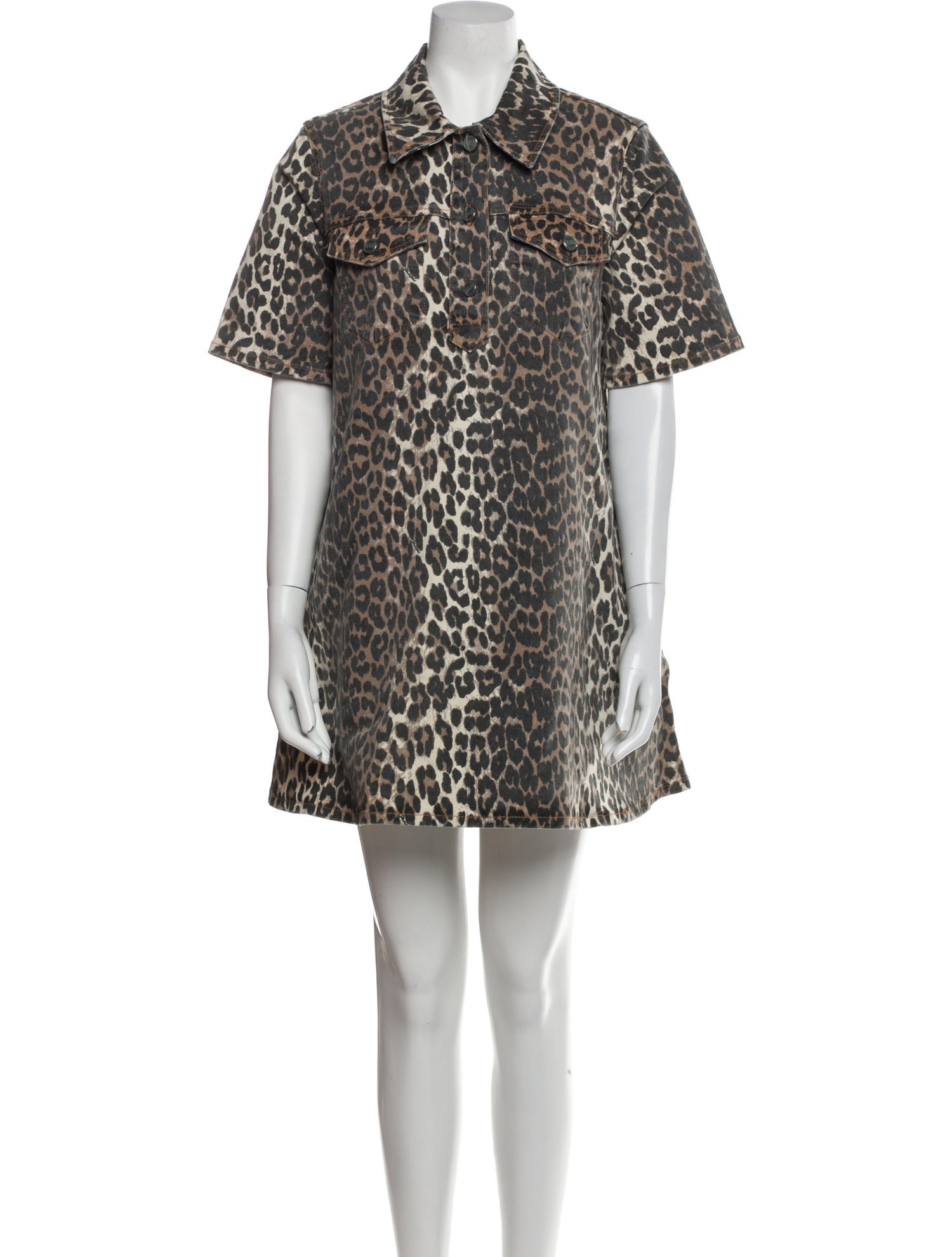 Ganni Animal Print Mini Dress w/ Tags