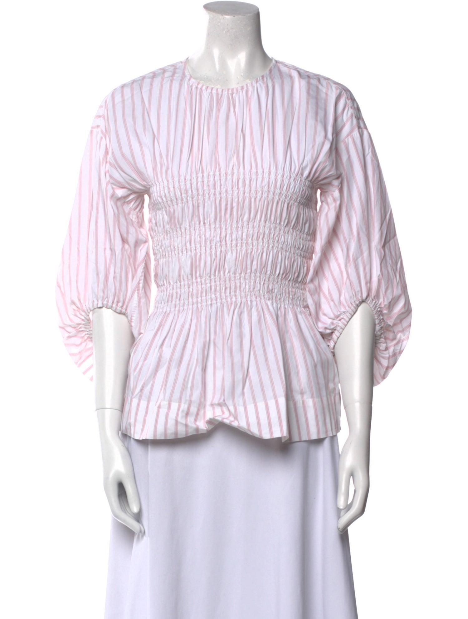 Ganni Striped Crew Neck Blouse