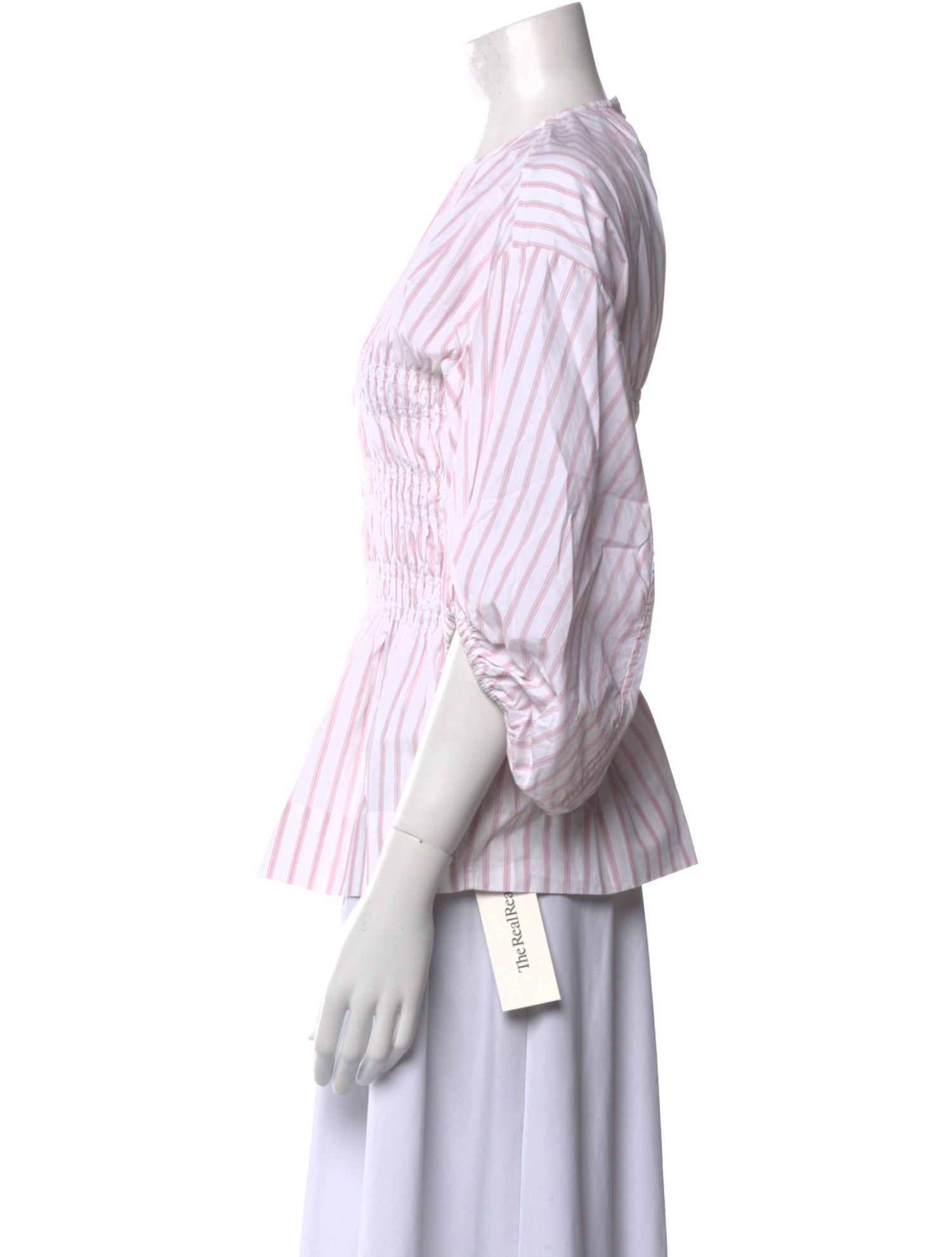 Ganni Striped Crew Neck Blouse