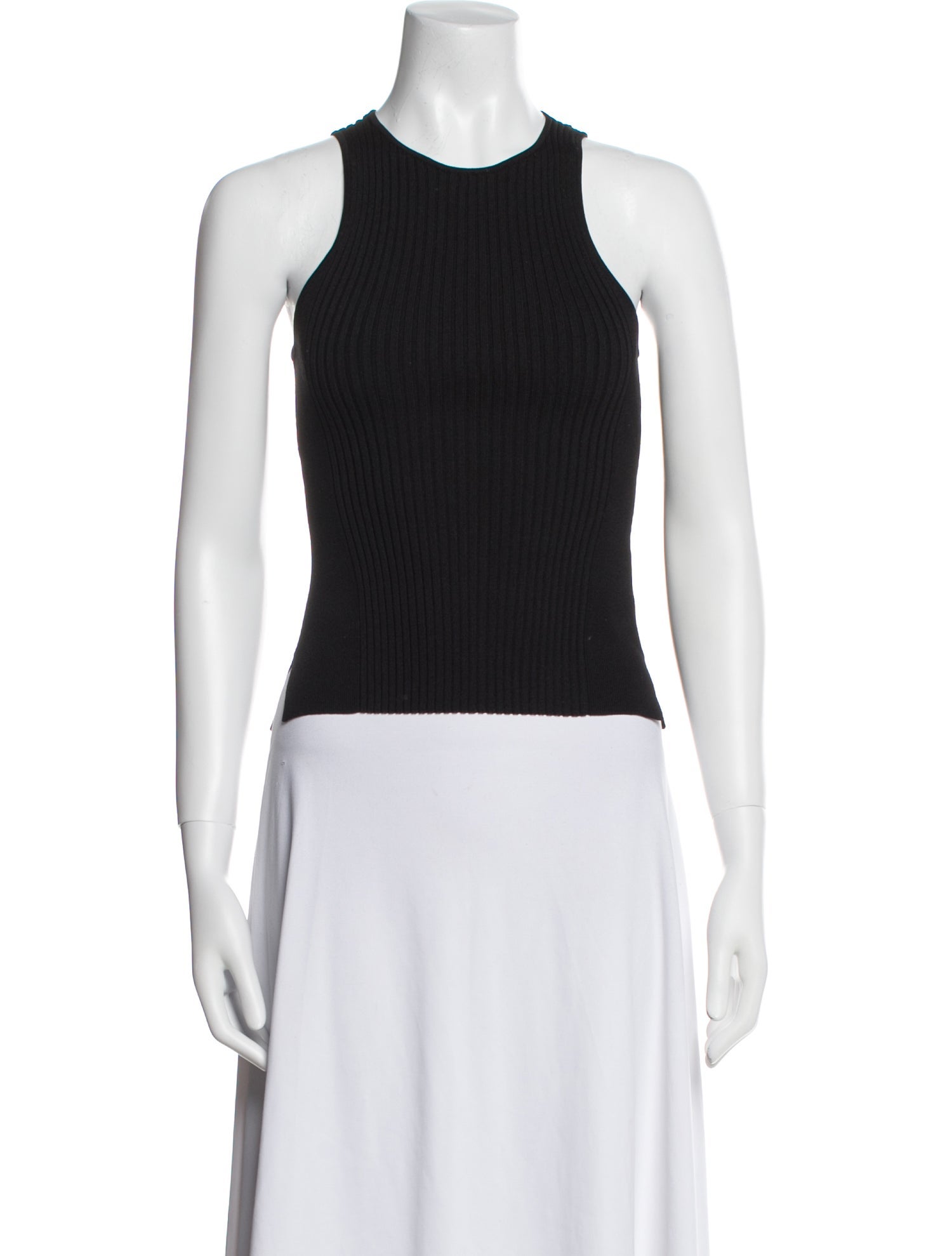 Ganni Crew Neck Sleeveless Crop Top