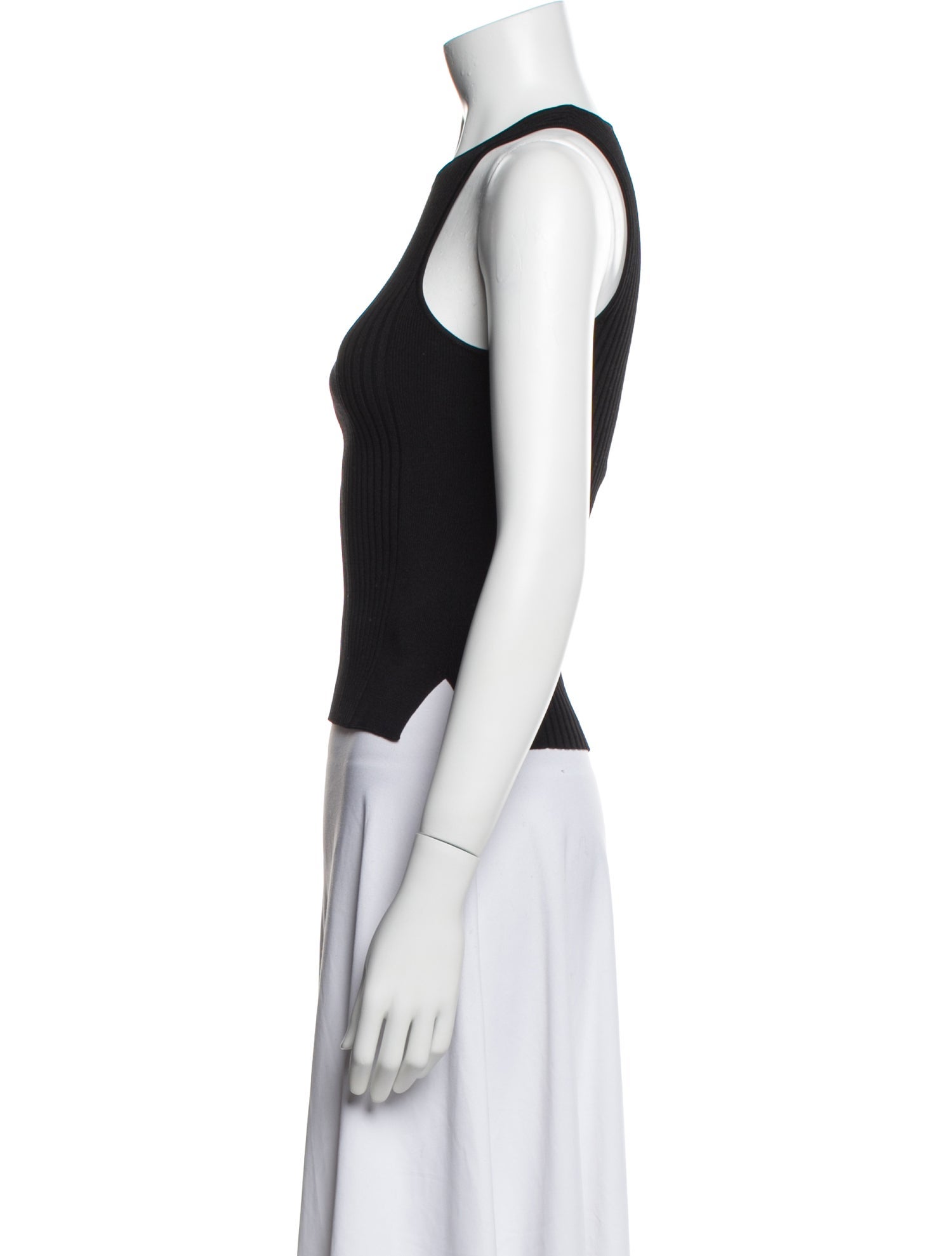 Ganni Crew Neck Sleeveless Crop Top