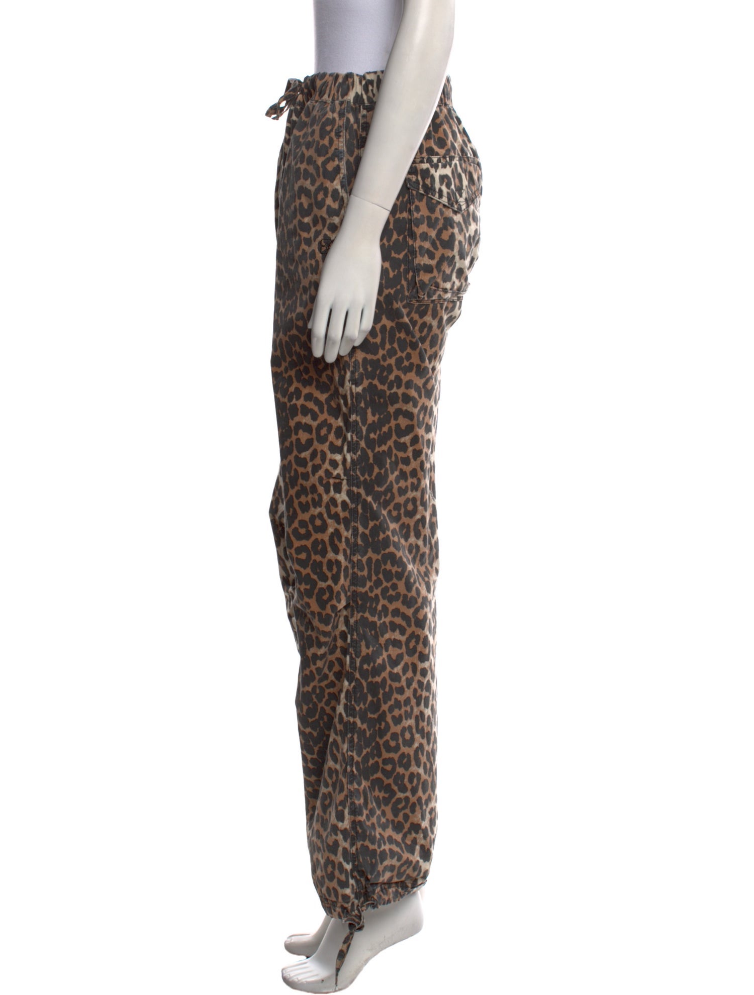 Ganni Animal Print Wide Leg Pants