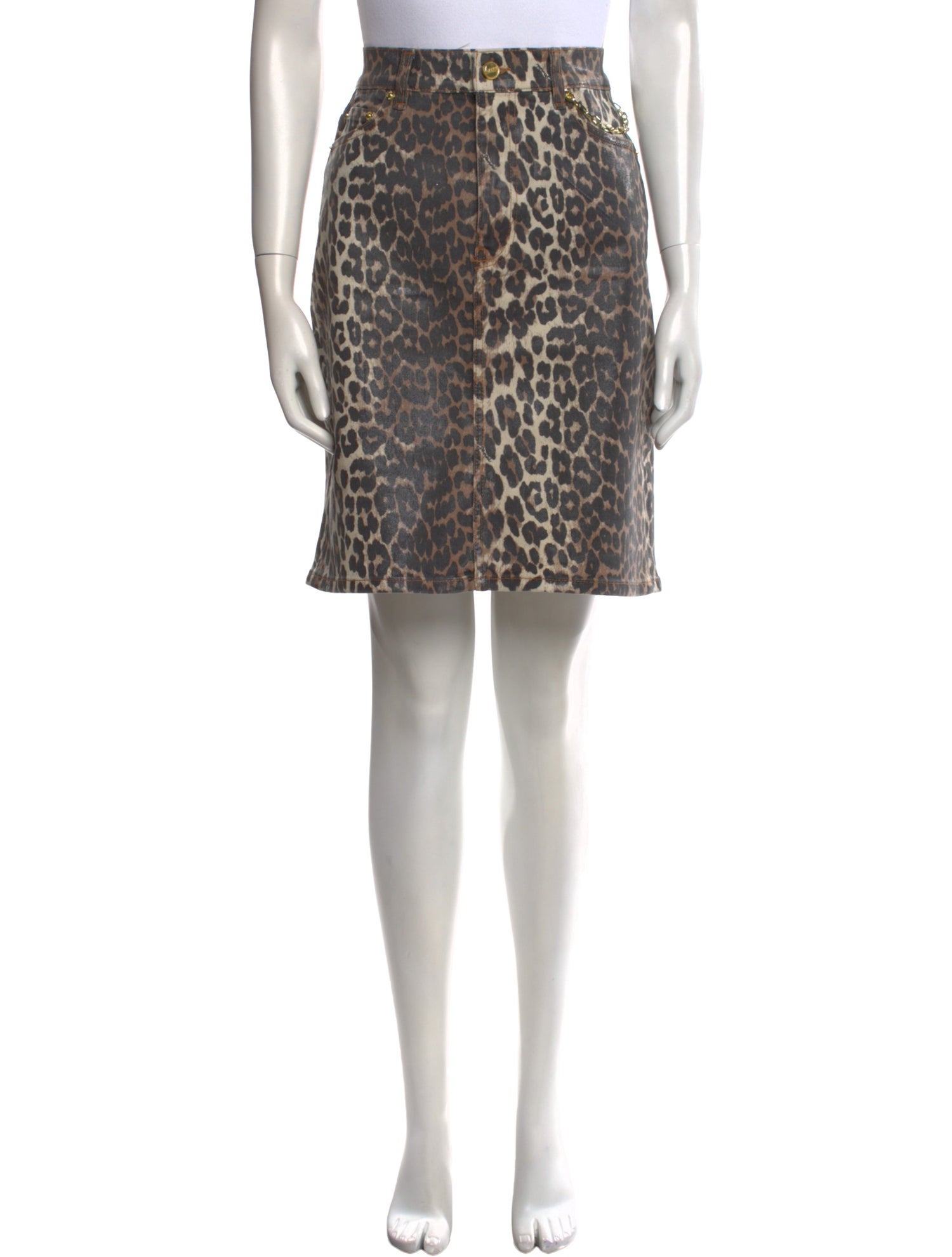 Ganni Animal Print Knee-Length Skirt