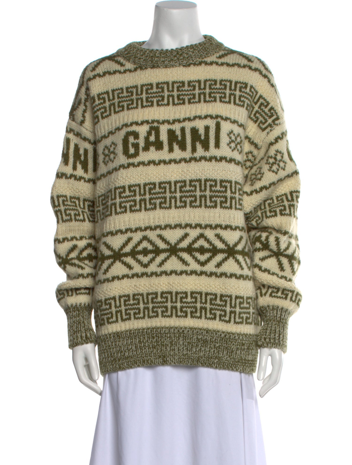 Ganni Wool Printed Sweater