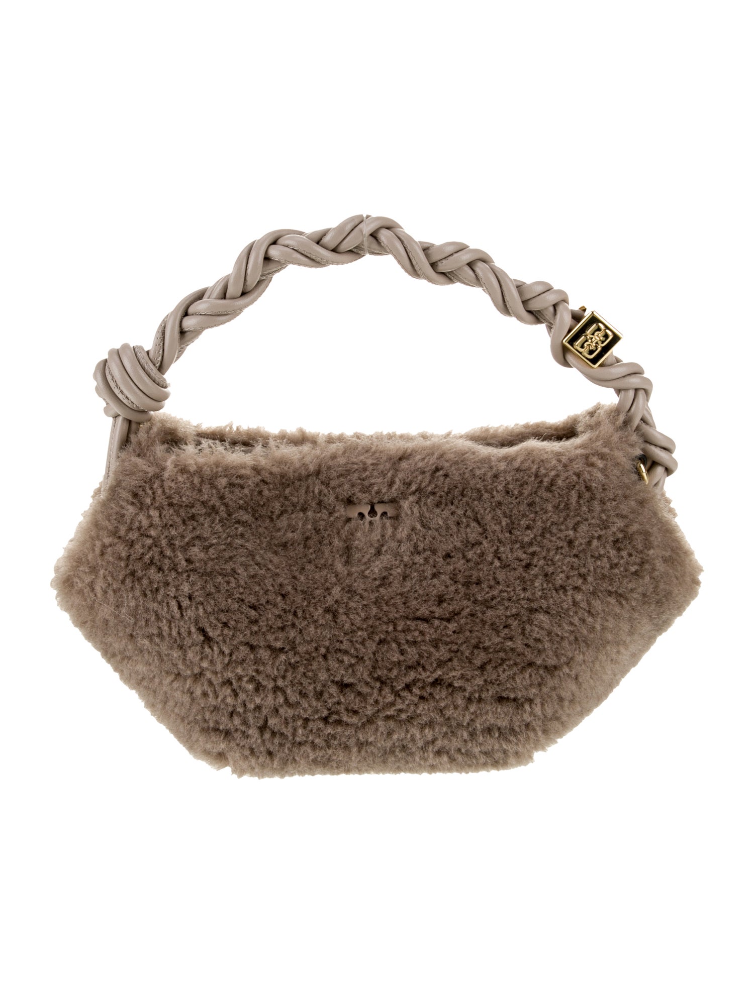 Ganni Faux Fur Top Handle Bag
