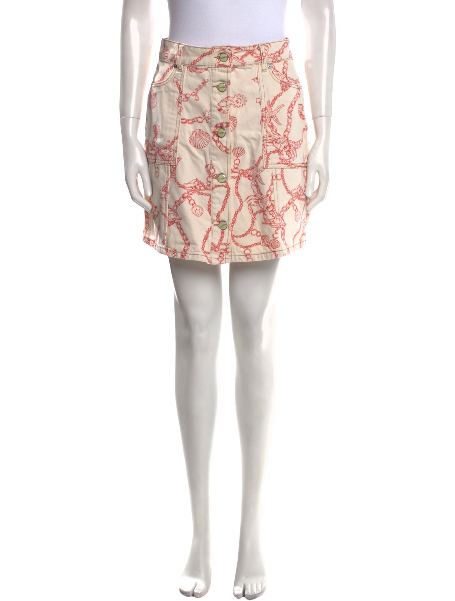 Ganni Printed Mini Skirt