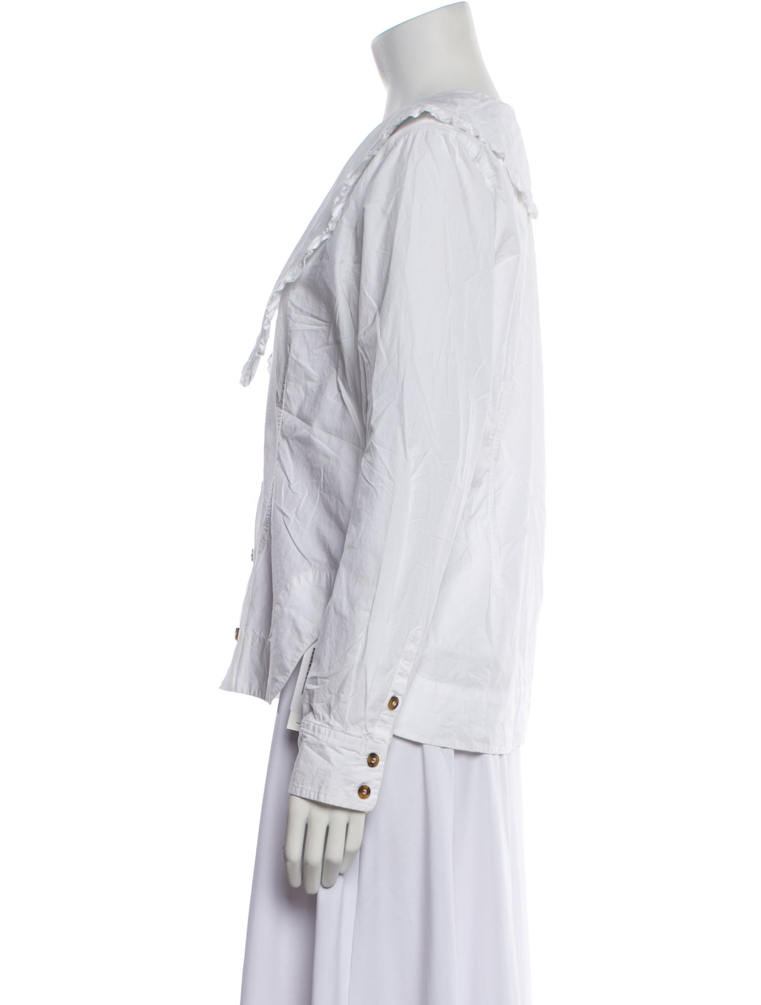 Ganni Long Sleeve Button-Up Top