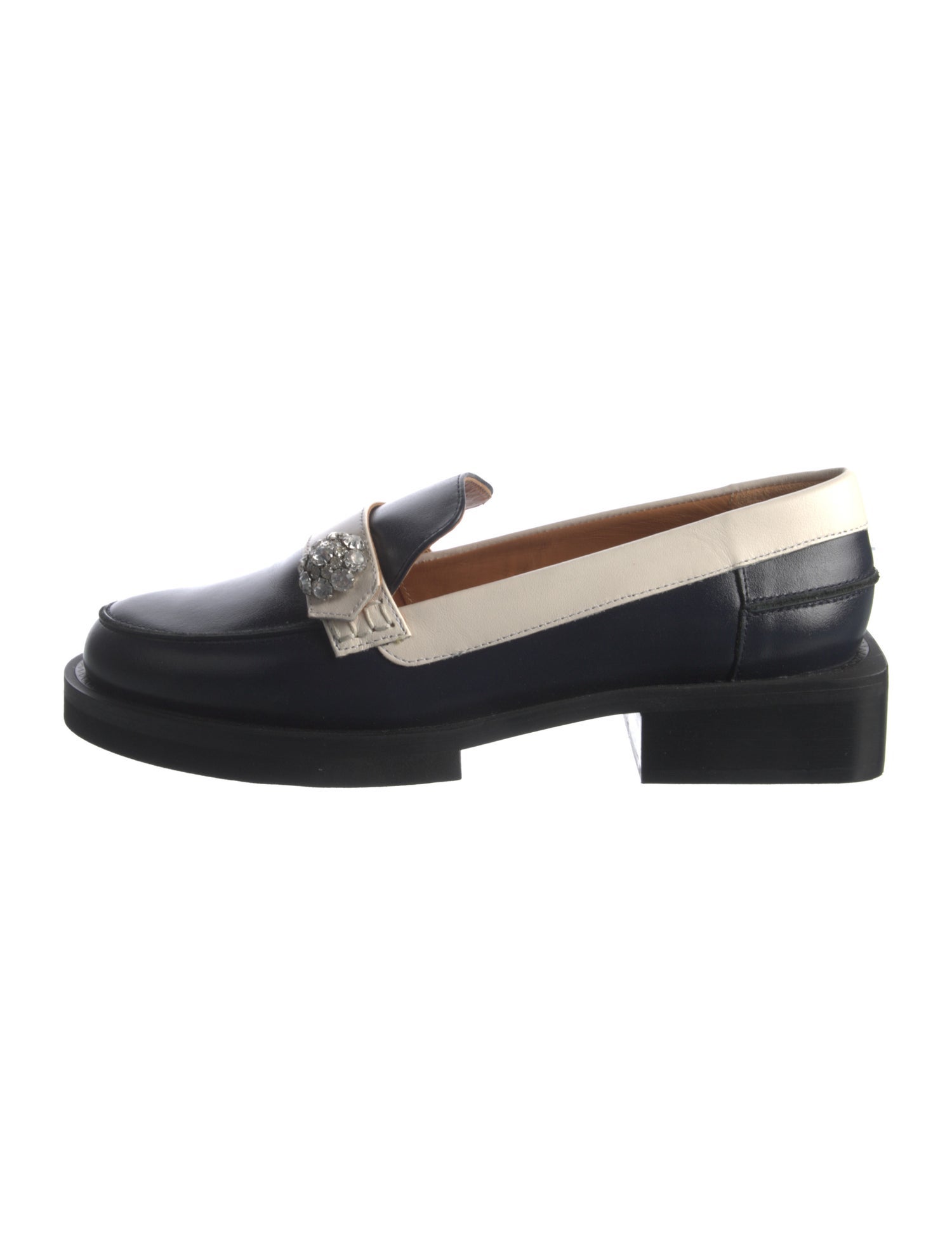 Ganni Leather Crystal Embellishments Pumps