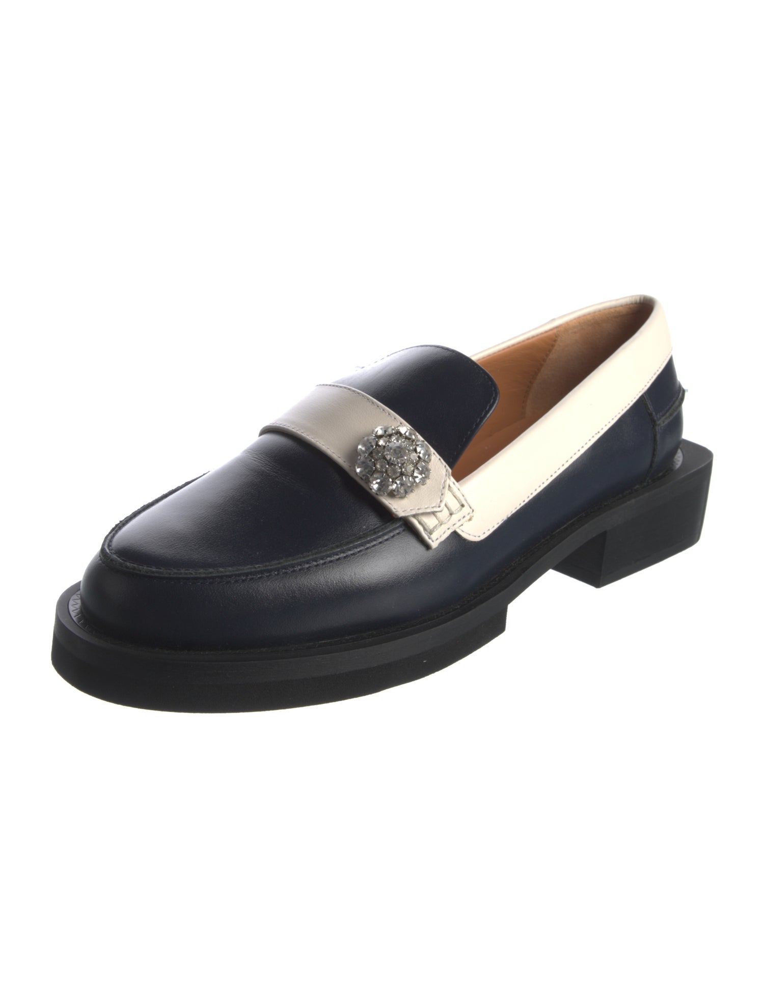 Ganni Leather Crystal Embellishments Pumps