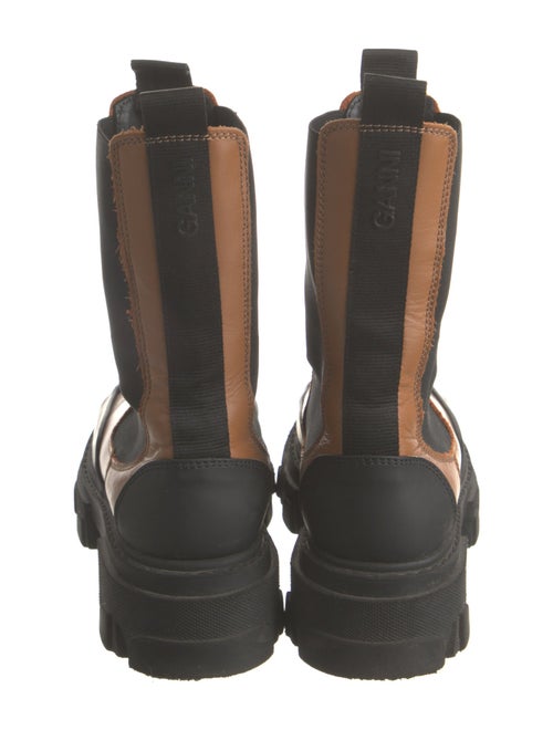 Ganni Leather Colorblock Pattern Chelsea Boots