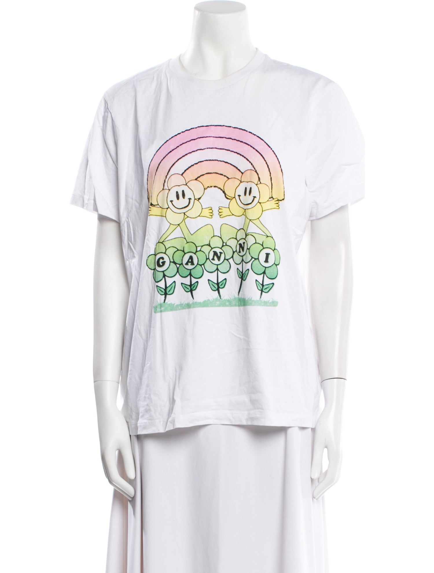 Ganni Graphic Print Crew Neck T-Shirt