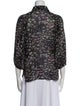 Ganni Floral Print Three-Quarter Sleeve Blouse