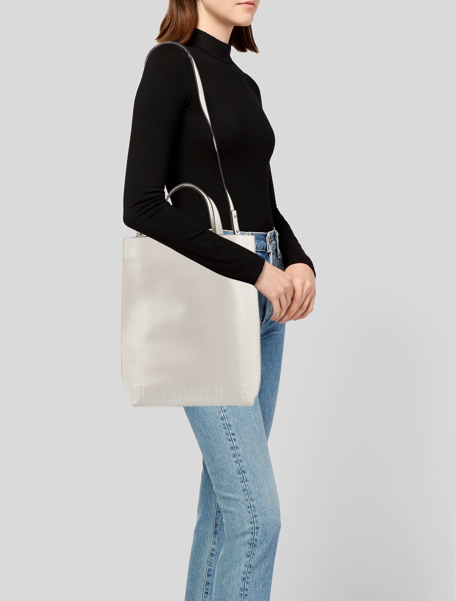 Ganni Leather Bucket Bag
