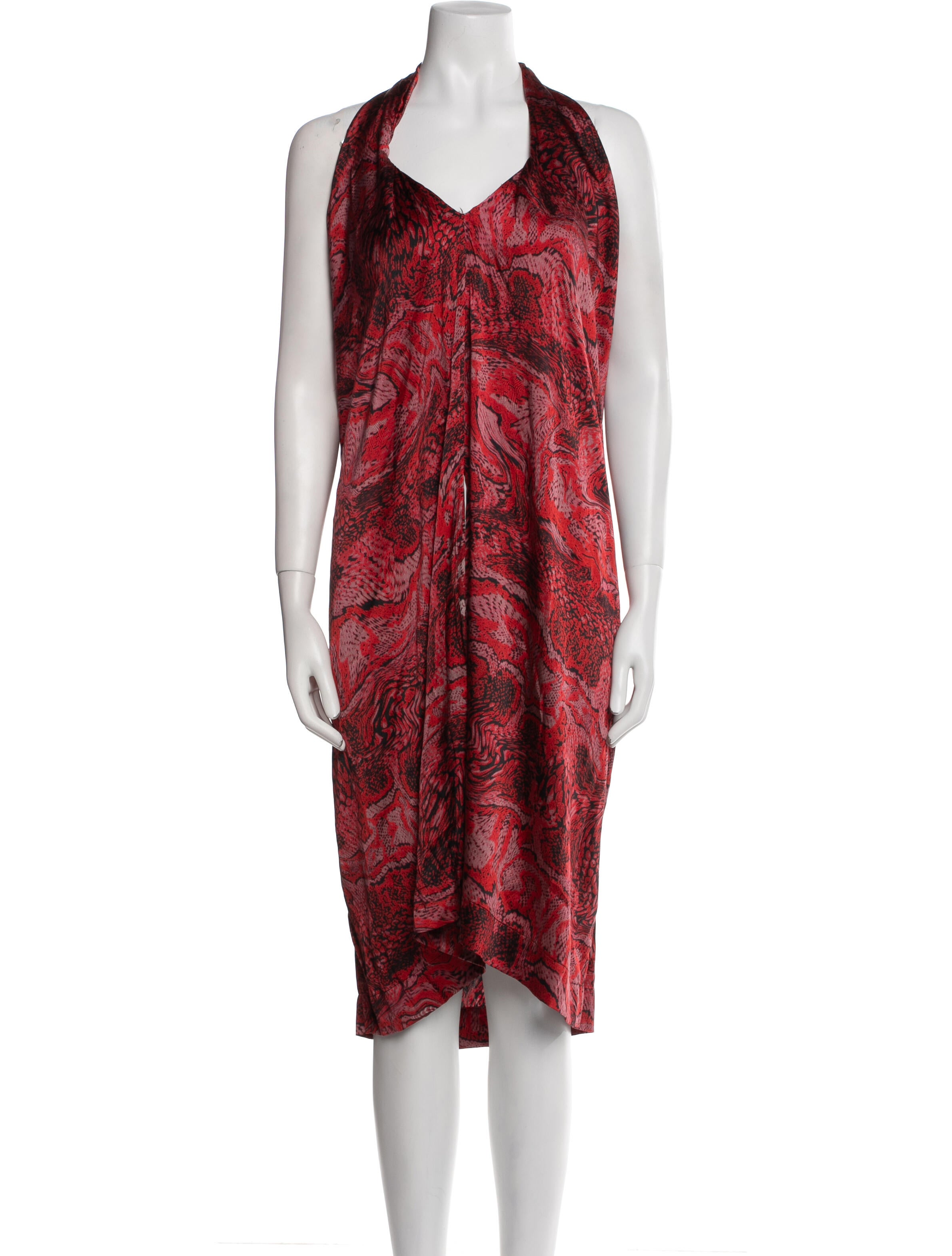 Ganni Silk Knee-Length Dress