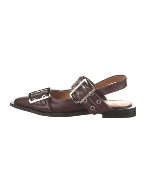 Ganni Leather Slingback Flats