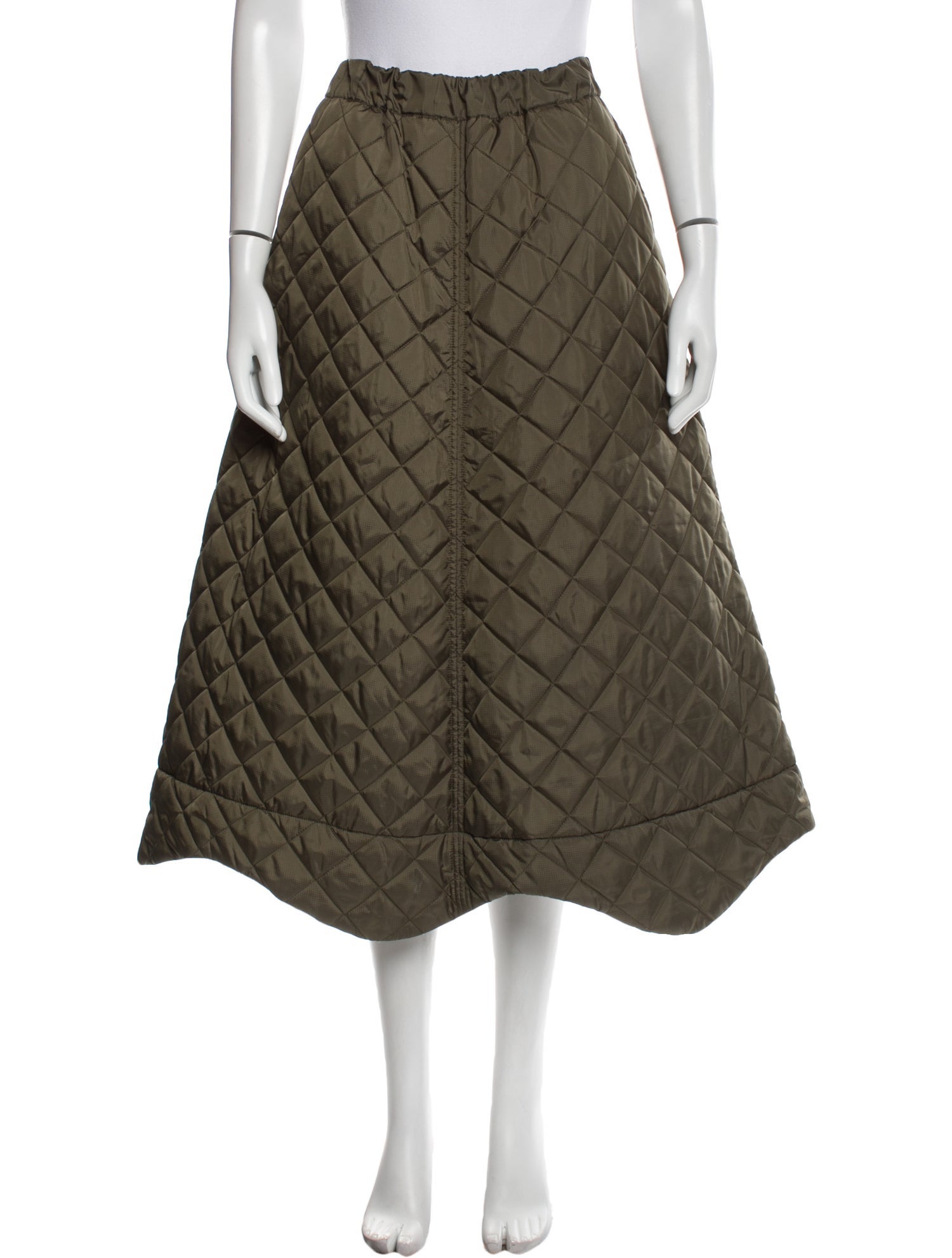 Ganni Scalloped Accent Midi Length Skirt