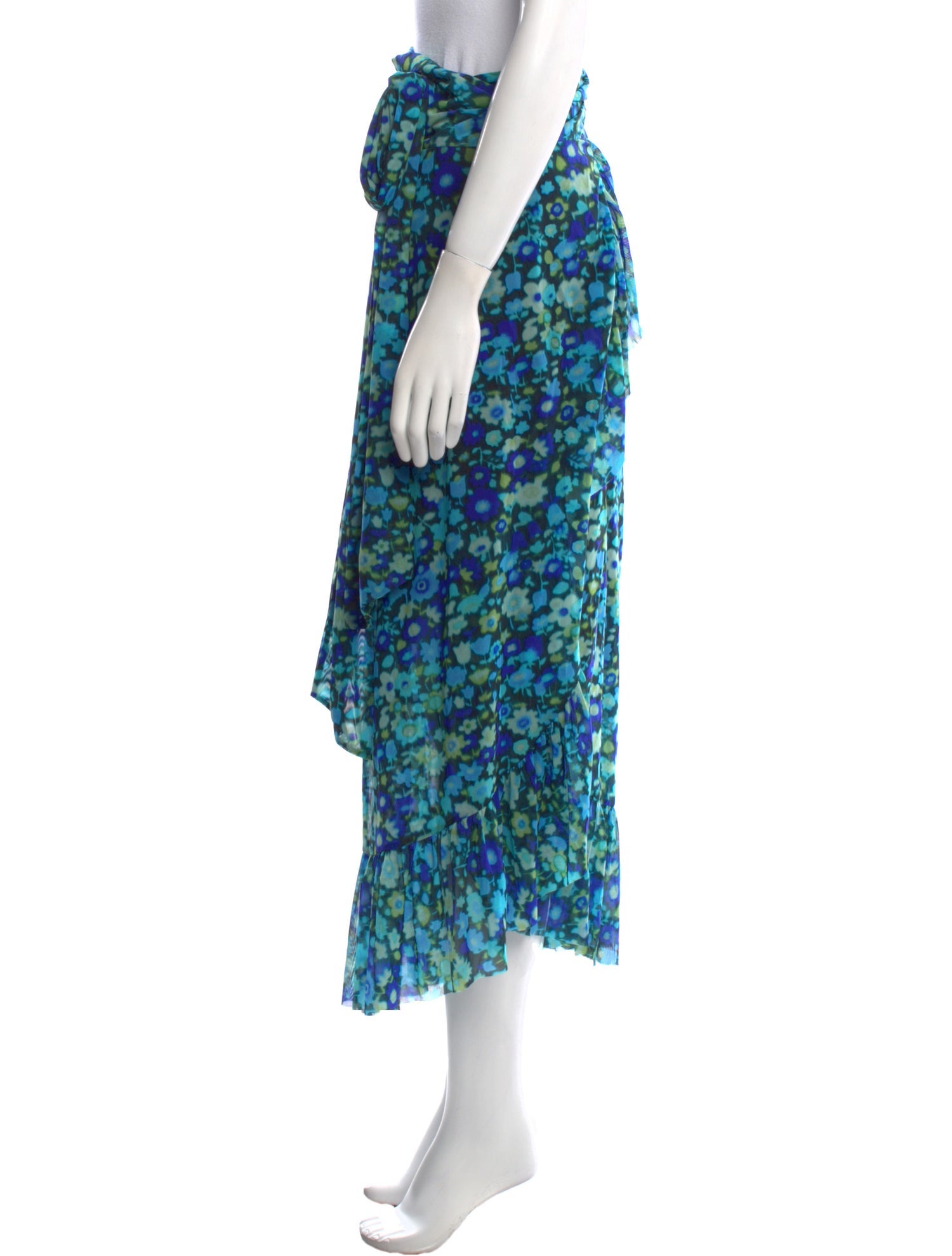 Ganni Floral Print Midi Length Skirt