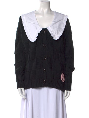 Ganni Knitwear Colorblock Pattern V-Neck Sweater S