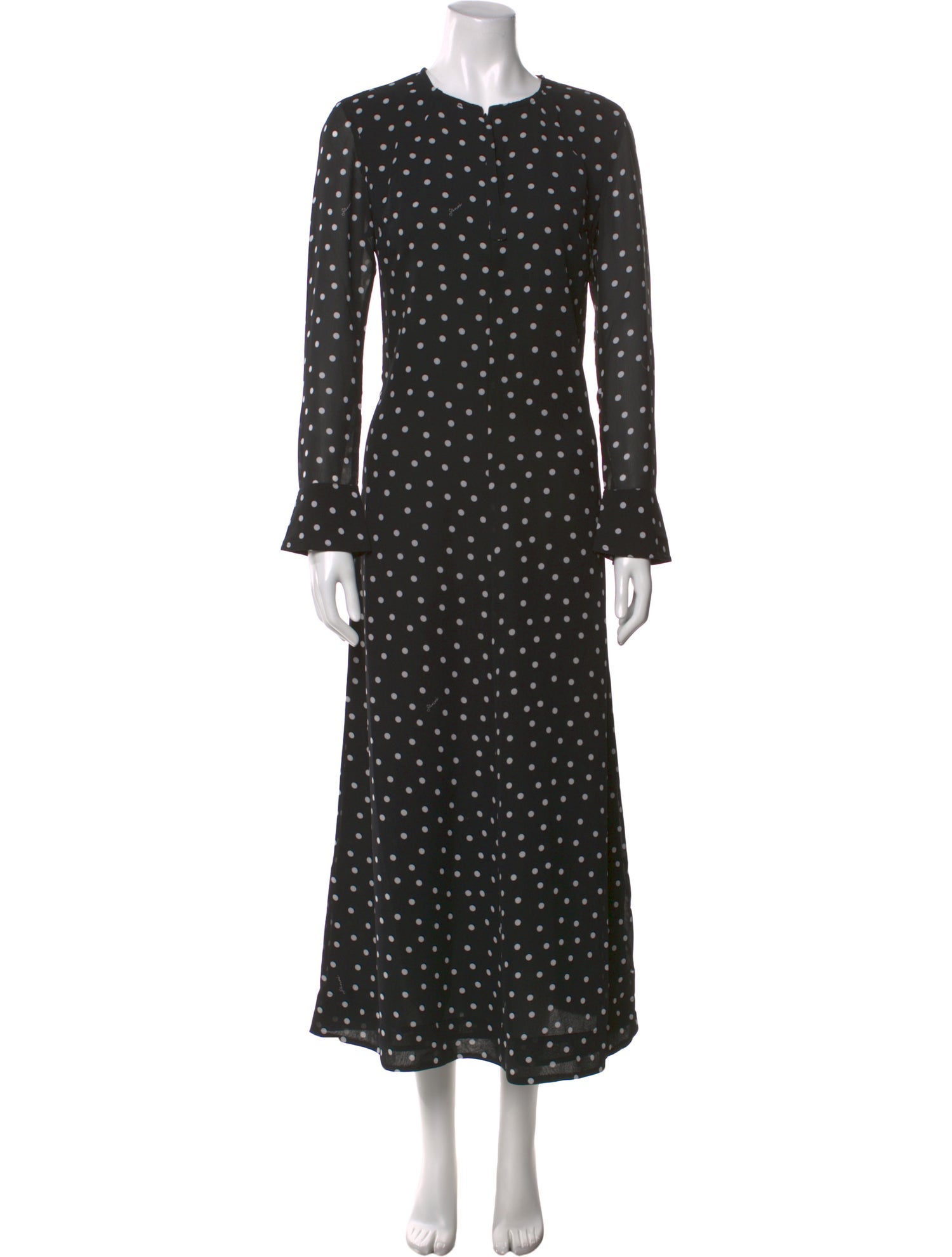 Ganni Polka Dot Print Long Dress