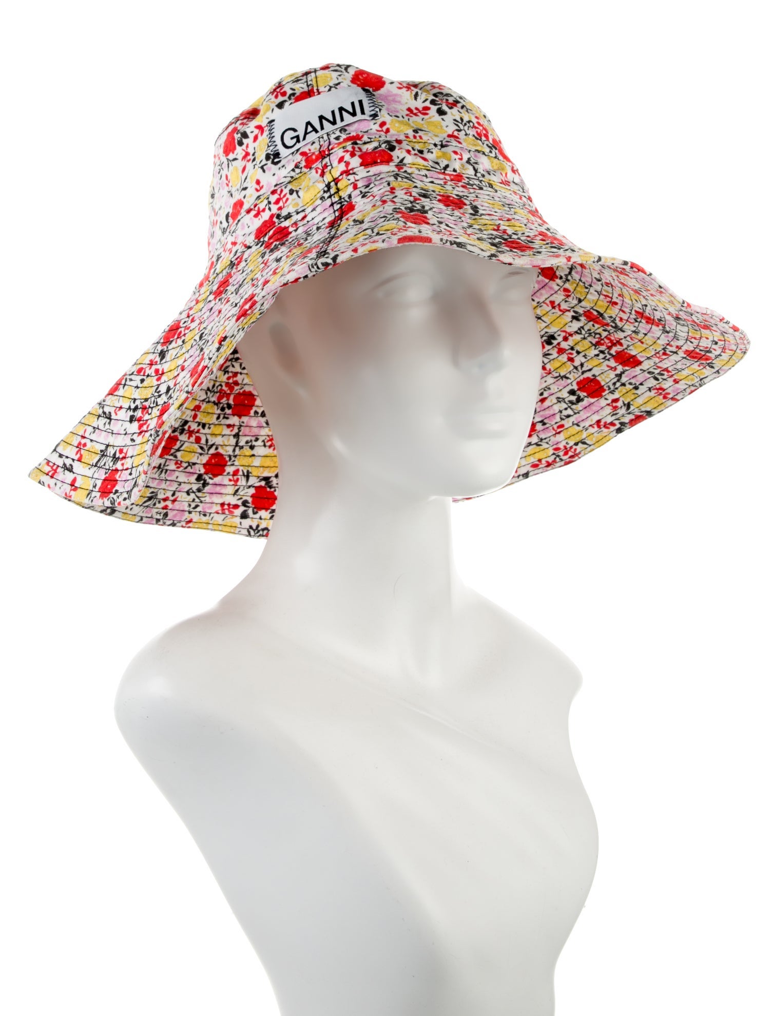 Ganni Patterned Bucket Hat