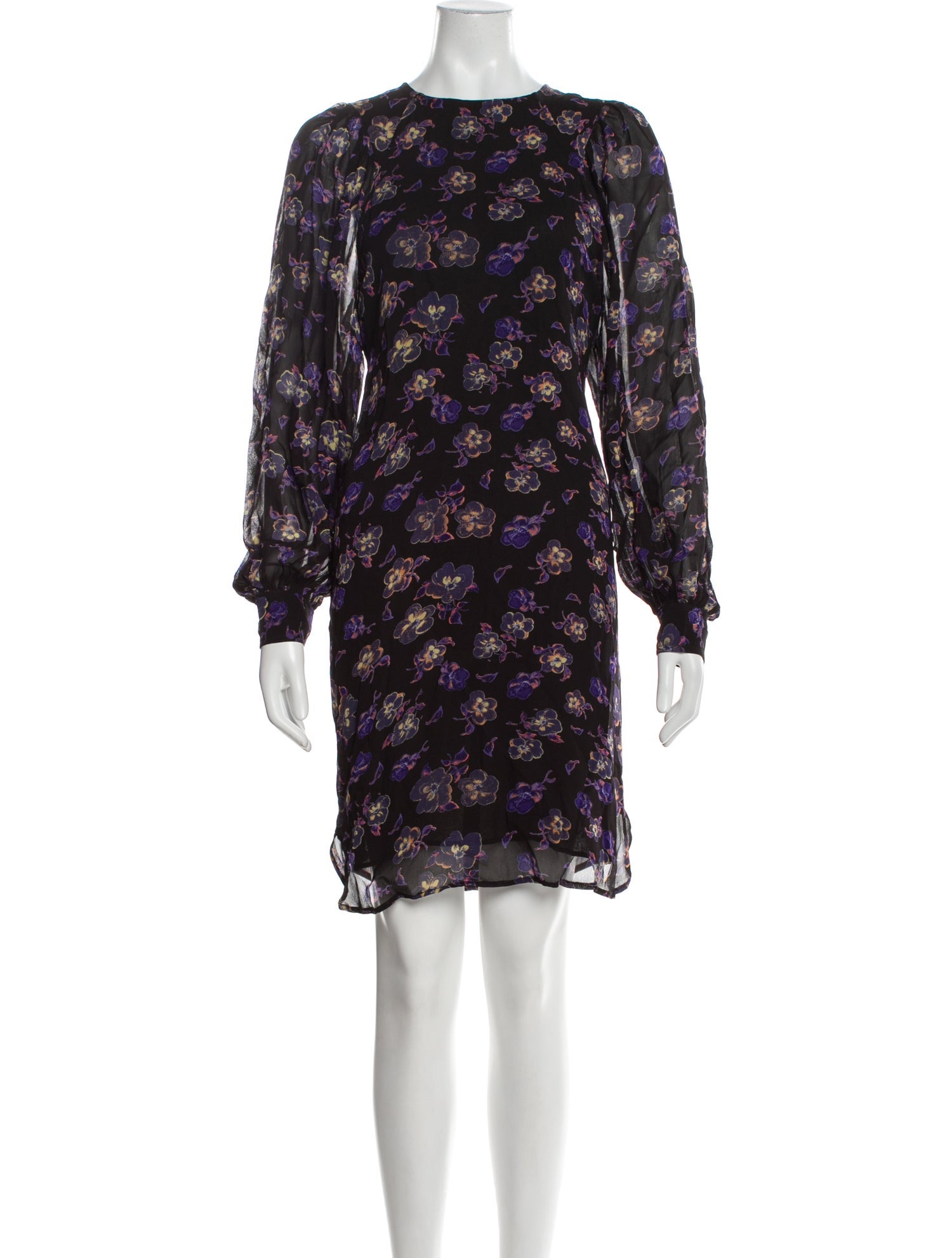 Ganni Floral Print Knee-Length Dress