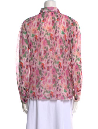 Ganni Floral Print Long Sleeve Blouse