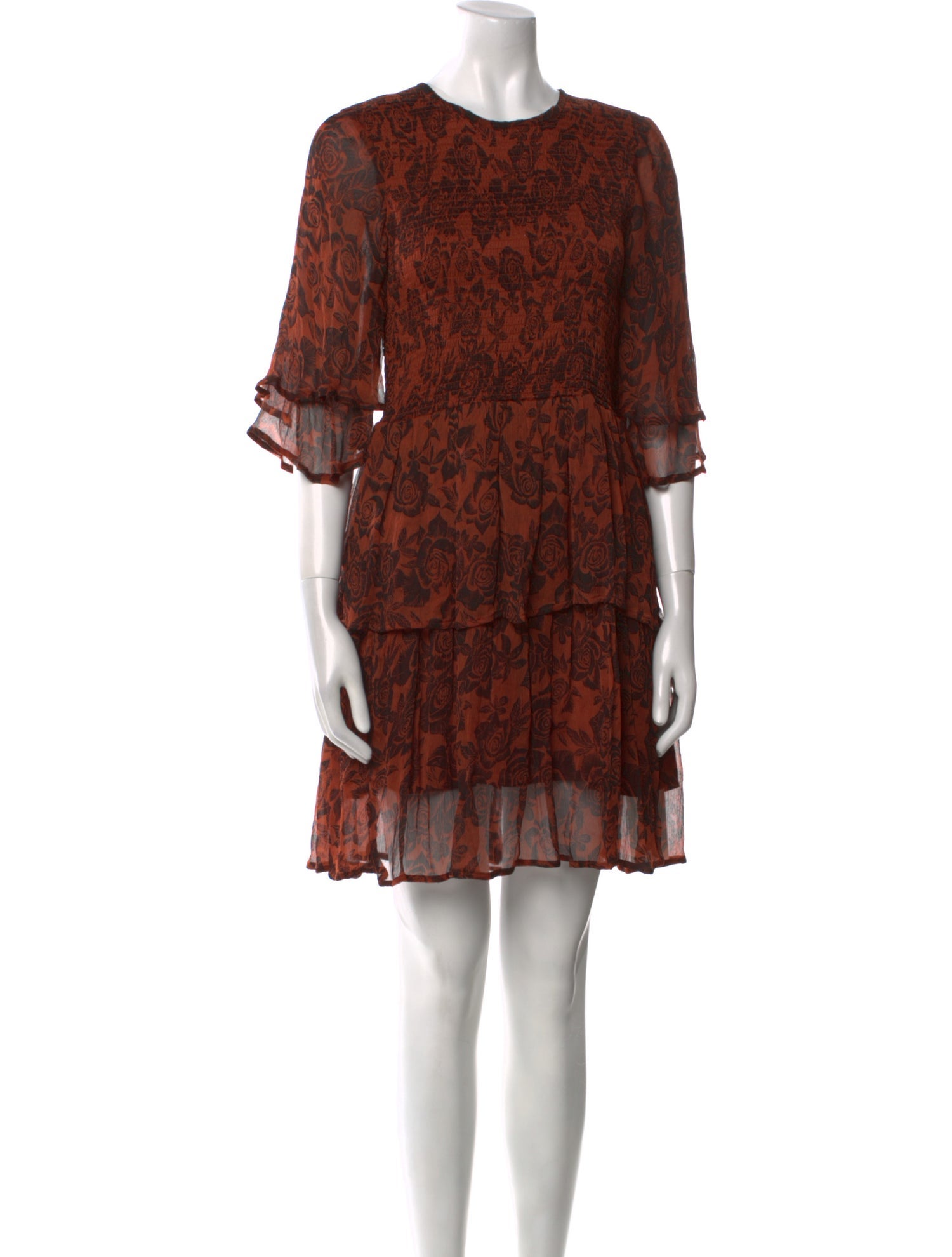 Ganni Floral Print Mini Dress