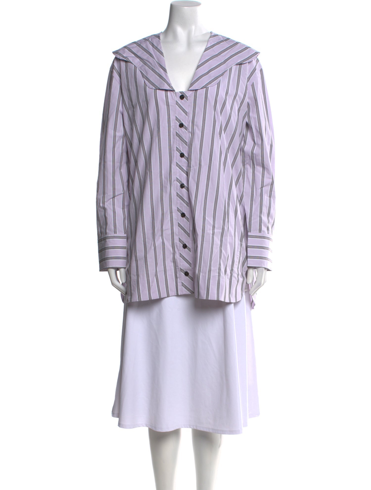 Ganni Striped Cowl Neck Tunic w/ Tags