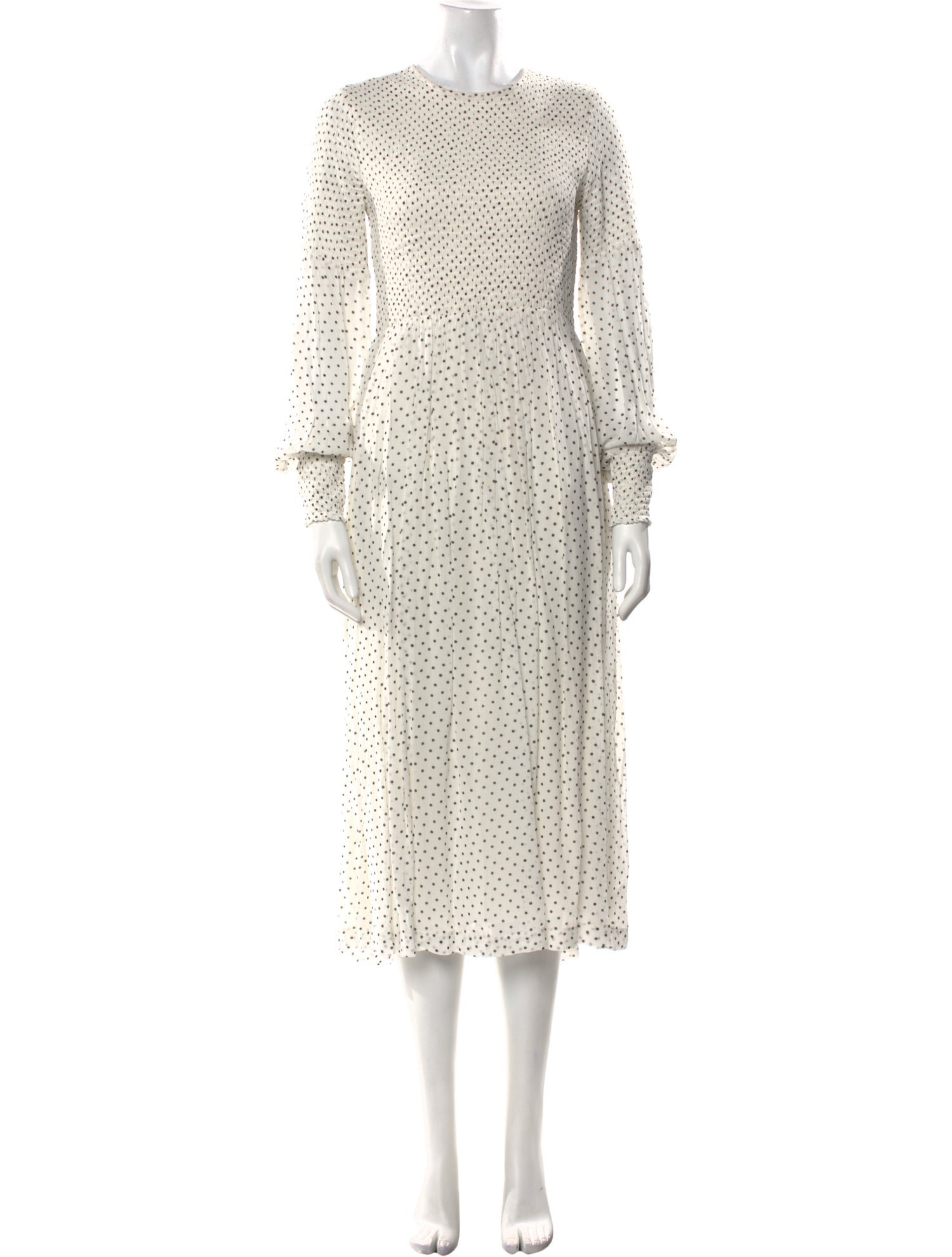 Ganni Polka Dot Print Midi Length Dress