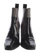 Ganni Leather Colorblock Pattern Western Boots