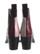Ganni Leather Colorblock Pattern Western Boots