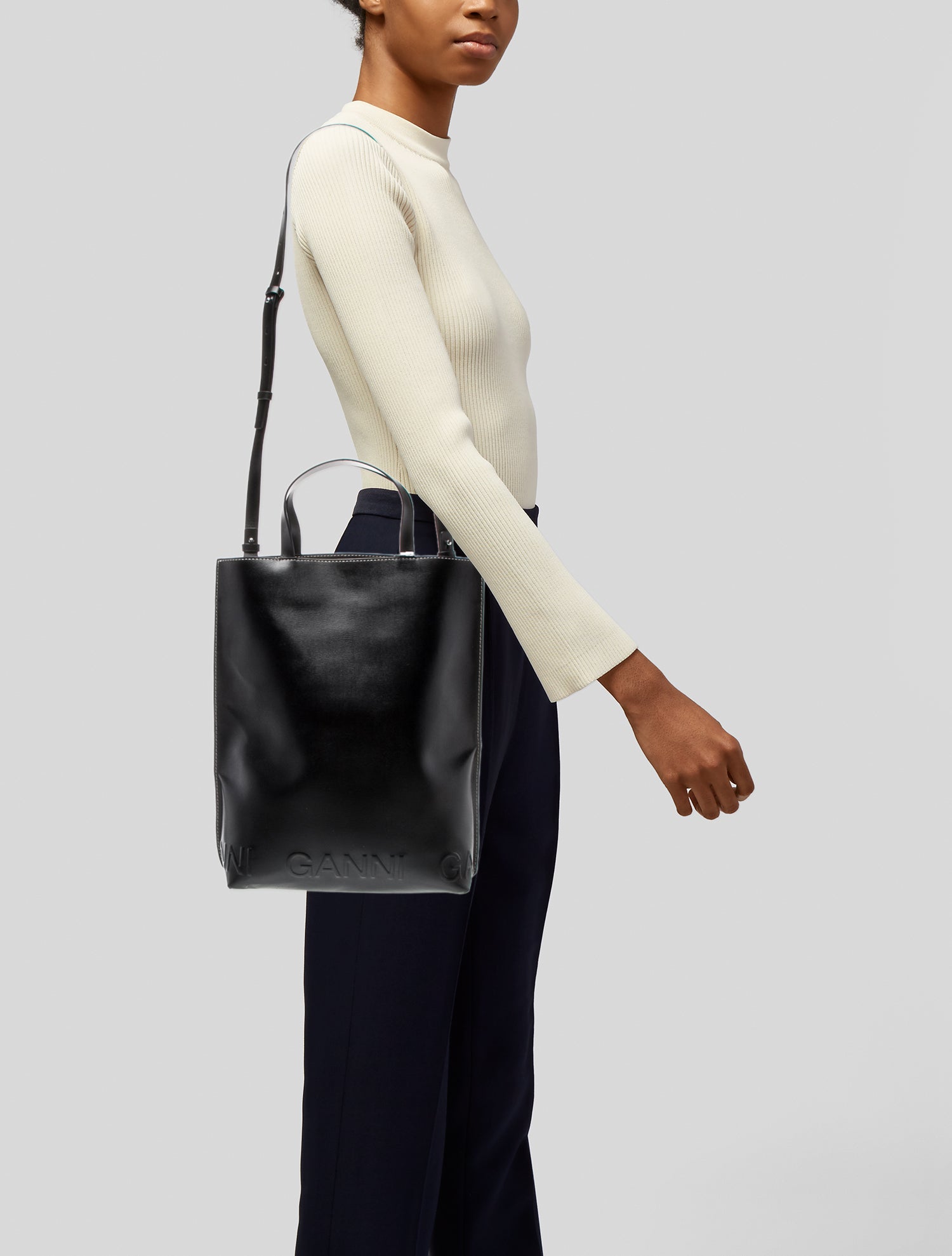 Ganni Leather Bucket Bag