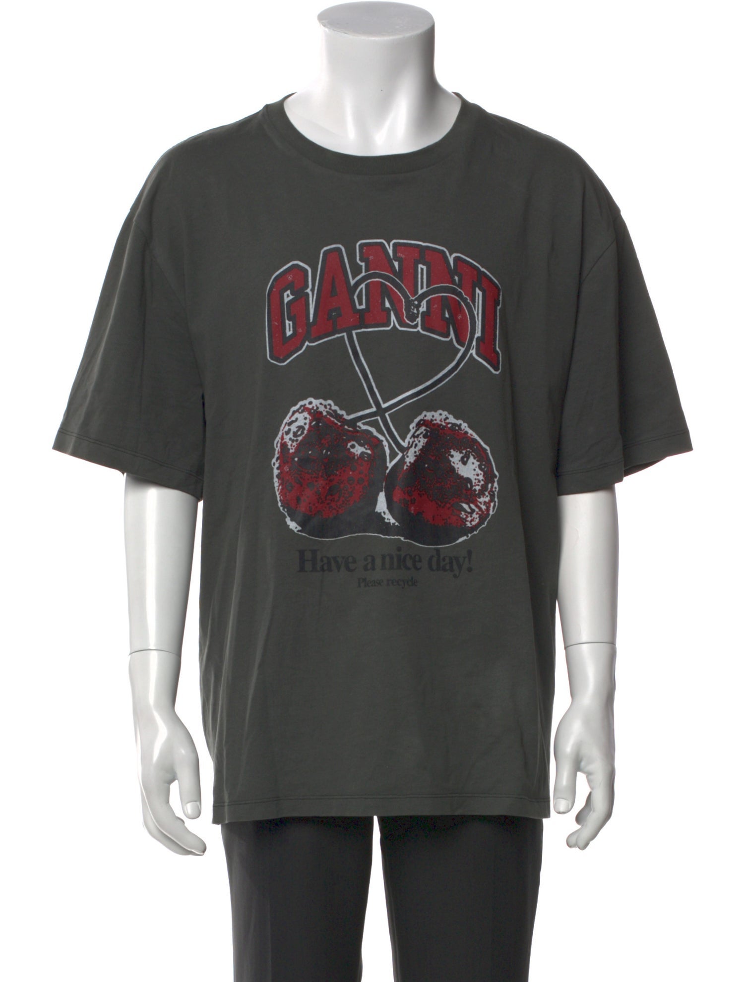 Ganni Graphic Print Crew Neck T-Shirt