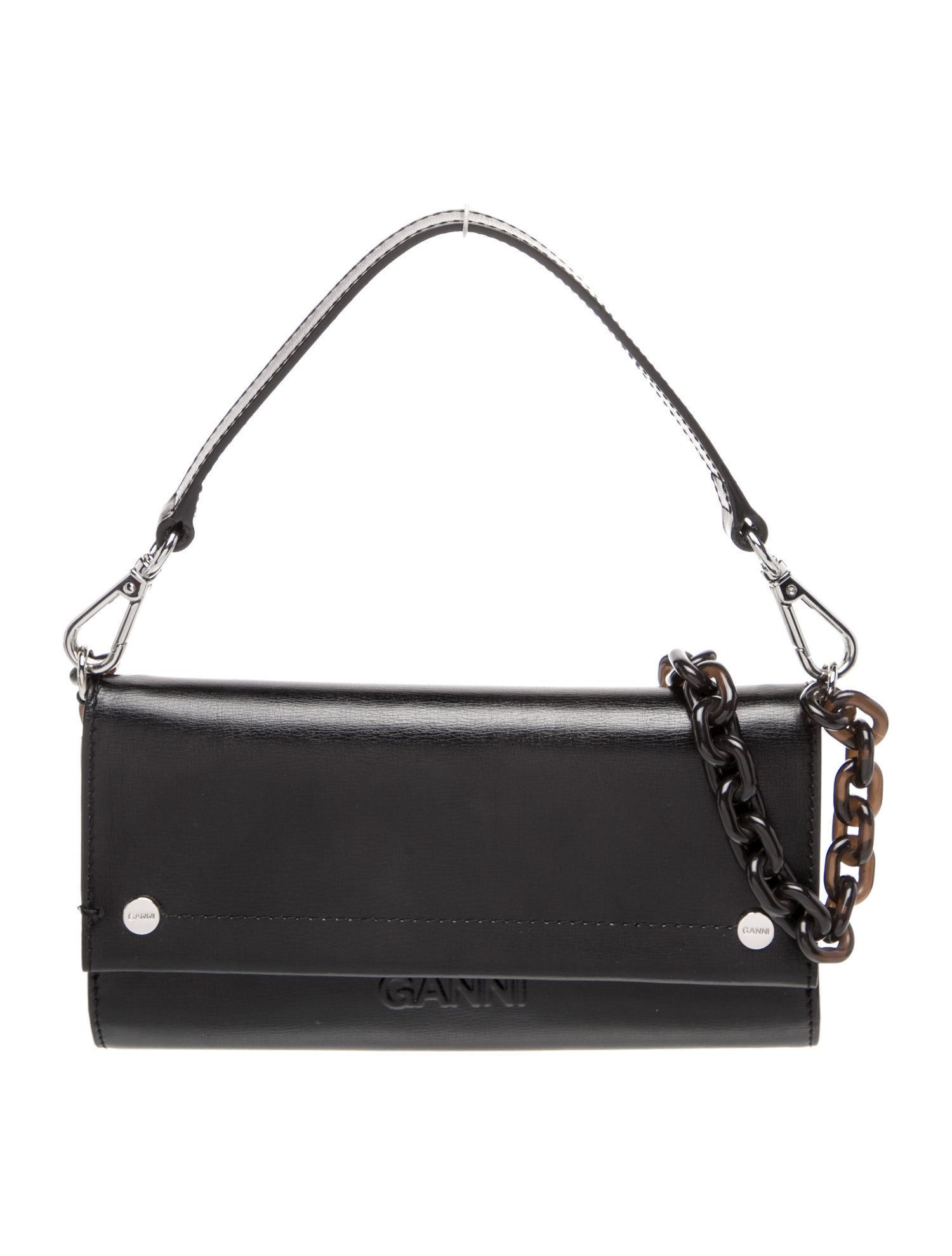 Ganni Leather Top Handle Bag