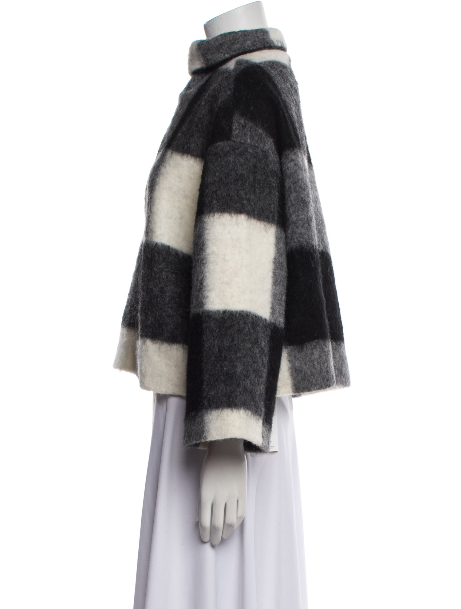 Ganni Wool Plaid Print Jacket