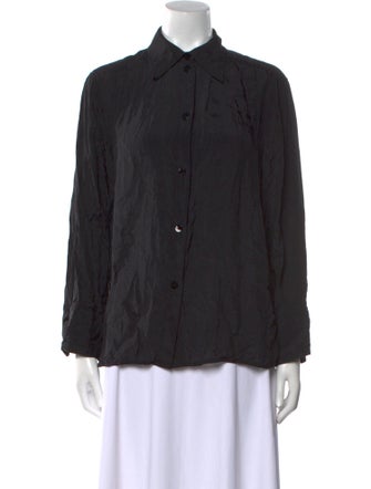 Ganni Long Sleeve Button-Up Top