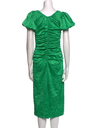 Ganni V-Neck Midi Length Dress