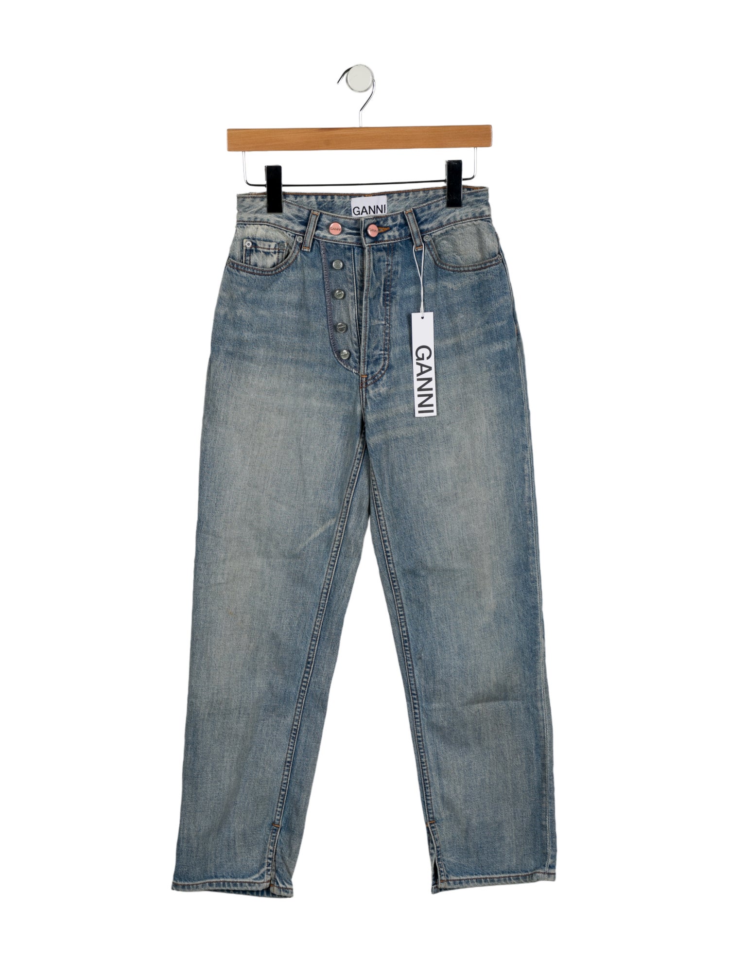 Ganni Mid-Rise Straight Leg Jeans