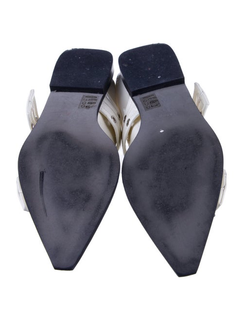 Ganni Patent Leather Colorblock Pattern Slingback Flats